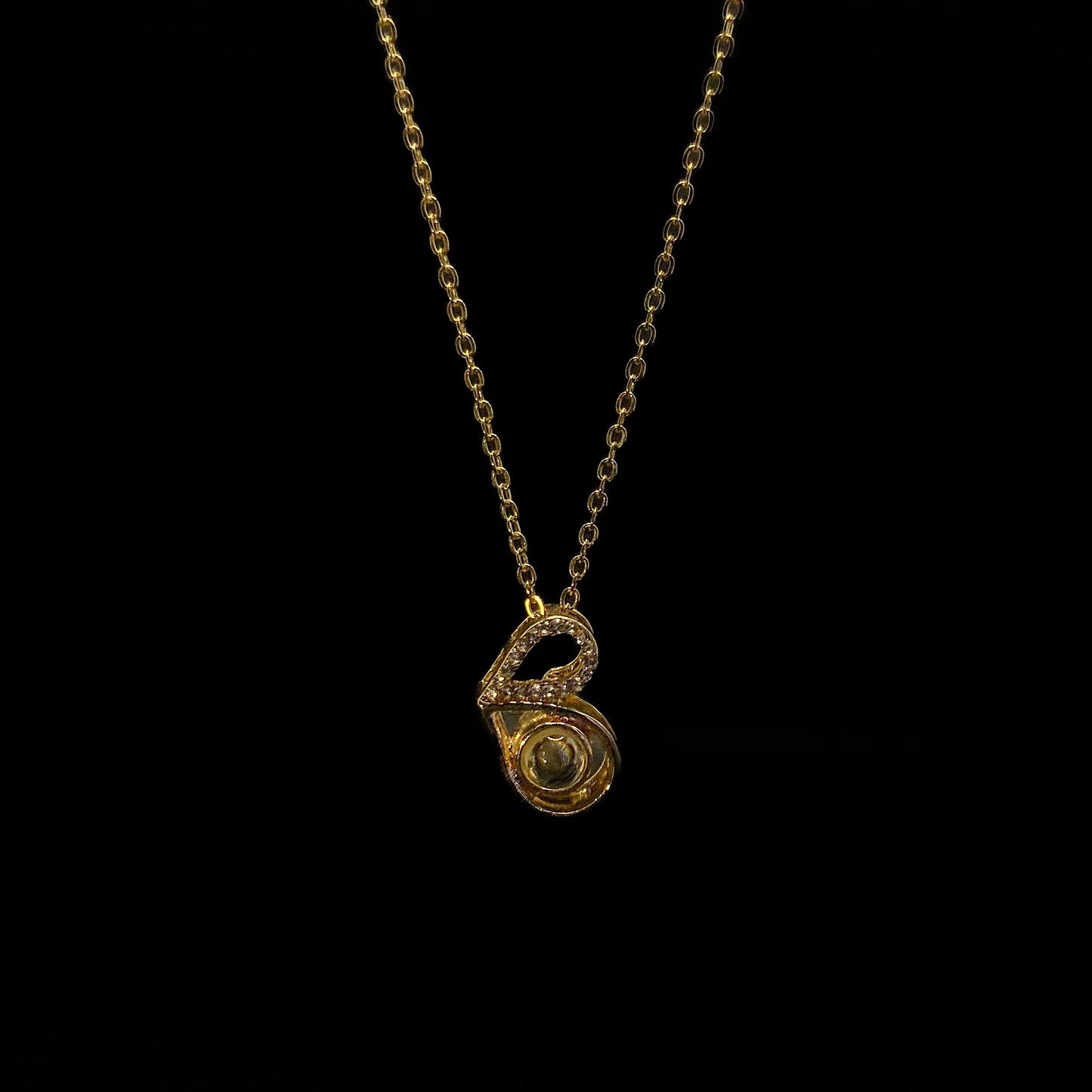 I Love You in 100 Languages – Gold Projection Pendant Necklace