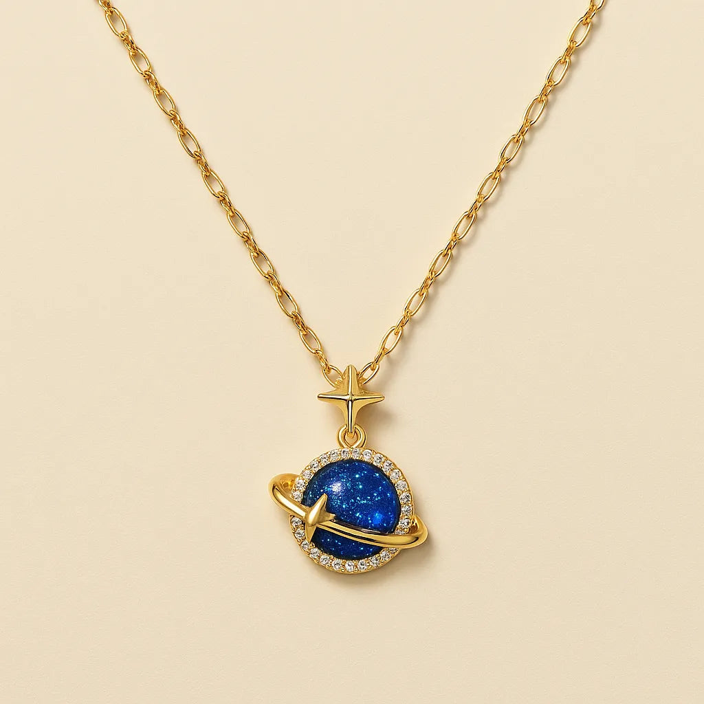 Celestial Halo – Gold Pendant Necklace - Everray.in