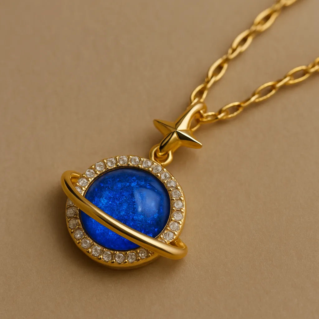 Celestial Halo – Gold Pendant Necklace - Everray.in