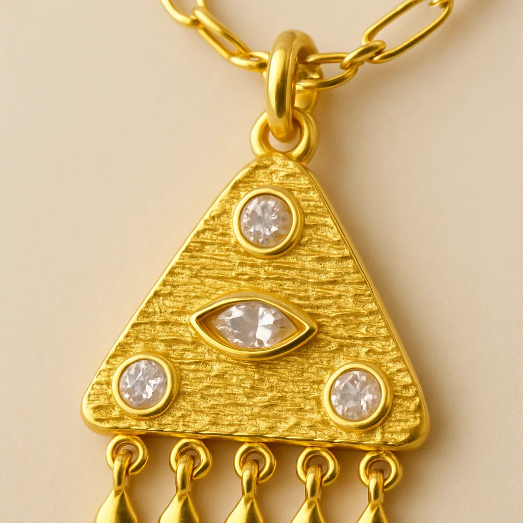 Close up shot of Suraksha: The Sacred Sentinel Necklace