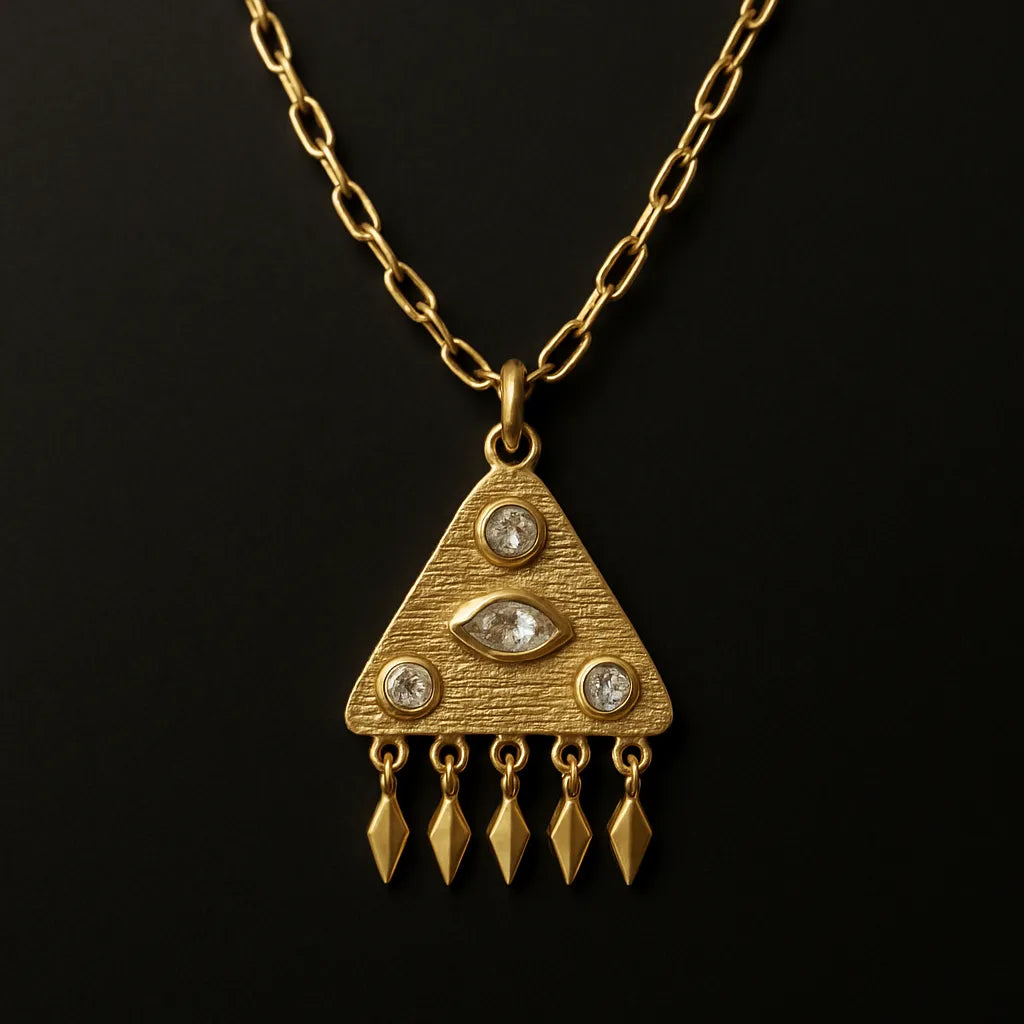 Dark BG shot of Suraksha: The Sacred Sentinel Necklace