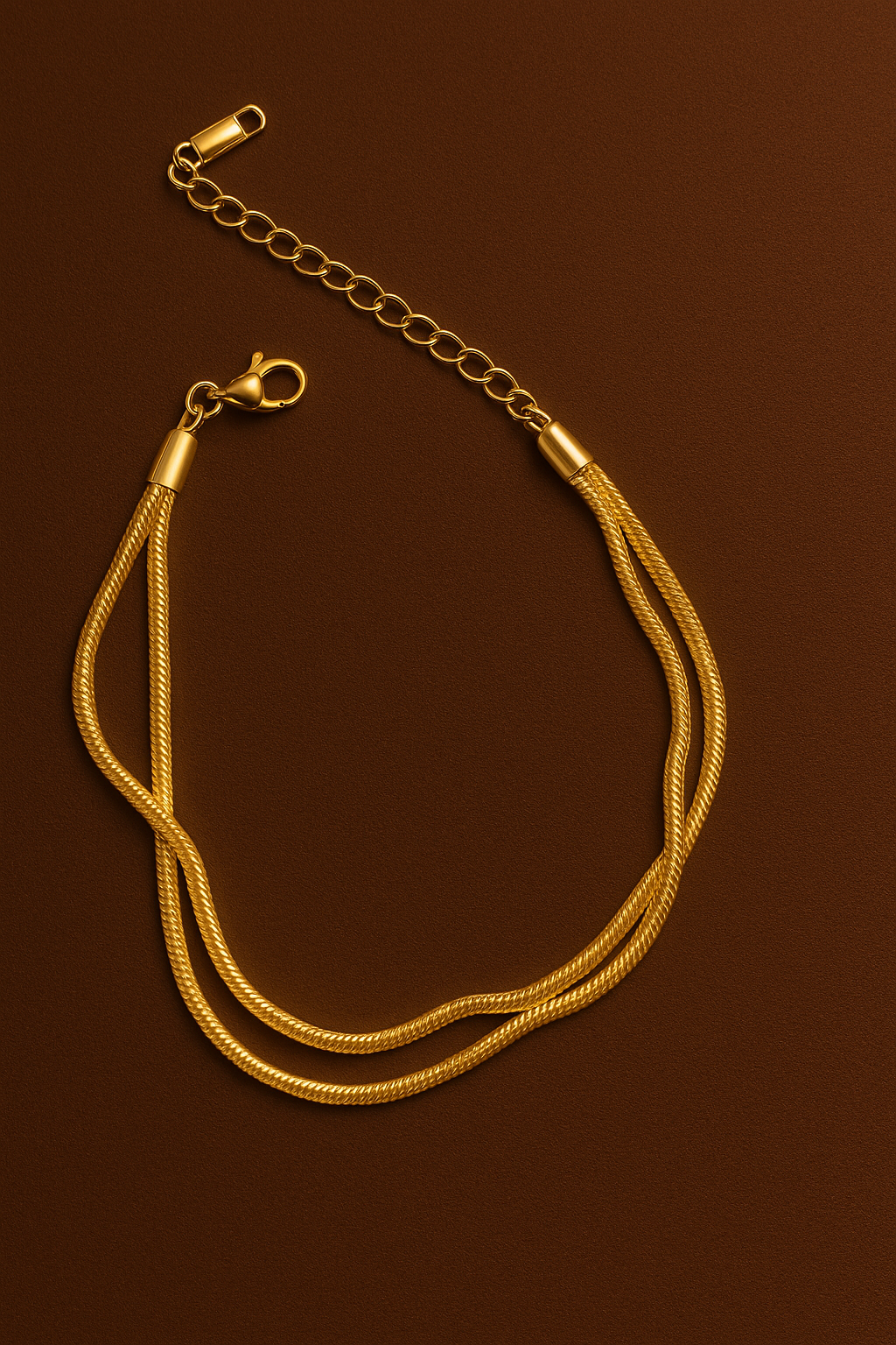 Double Layer Gold Bracelet – Elegant Adjustable Chain for Women