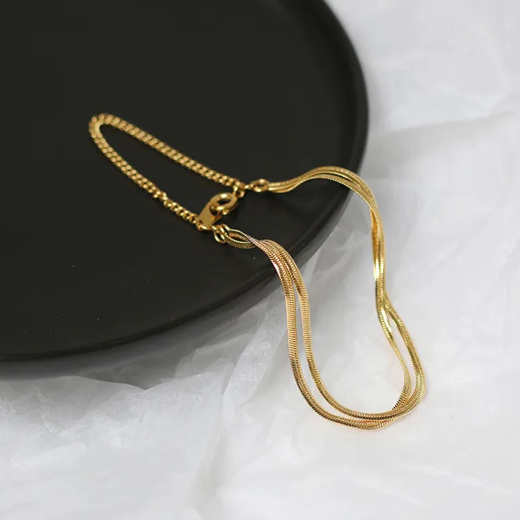 Double Layer Gold Bracelet – Elegant Adjustable Chain for Women