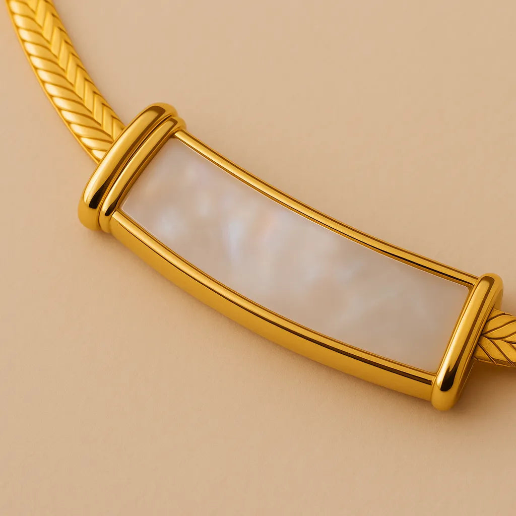 Elegant Gold-Plated Choker with Mother of Pearl Accent - Everray.in