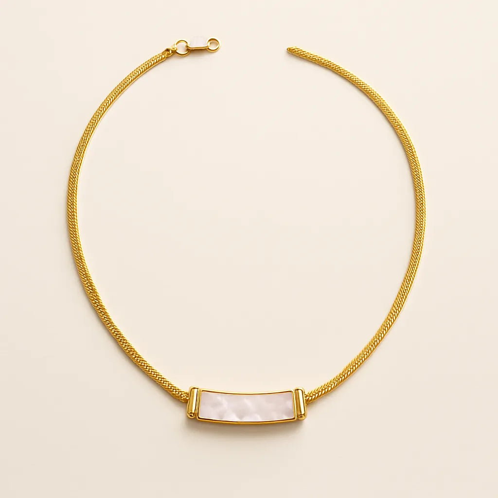 Elegant Gold-Plated Choker with Mother of Pearl Accent - Everray.in