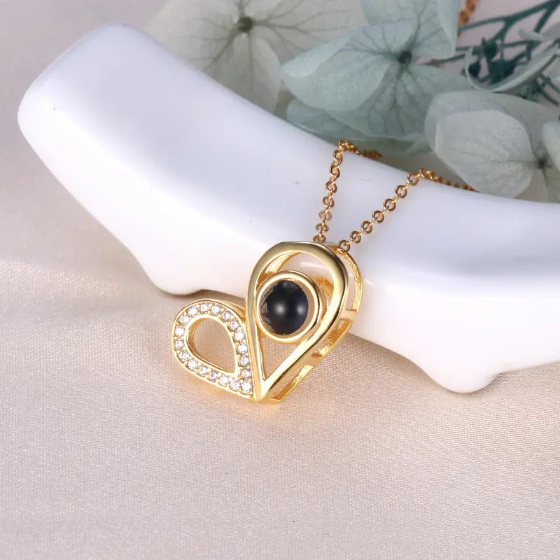 I Love You in 100 Languages – Gold Projection Pendant Necklace