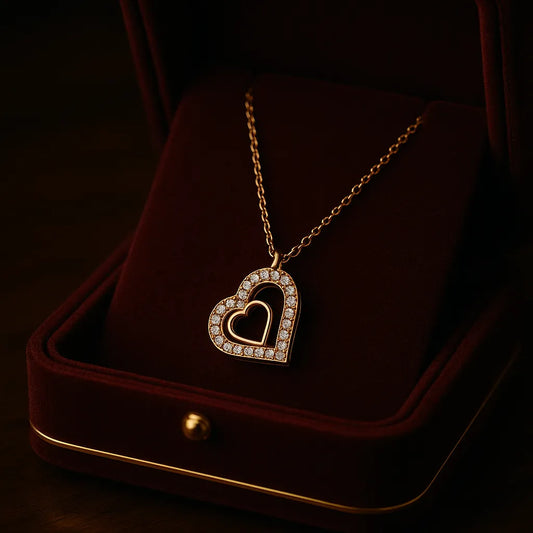 Hridaya Tilt Heart Necklace - Everray.in
