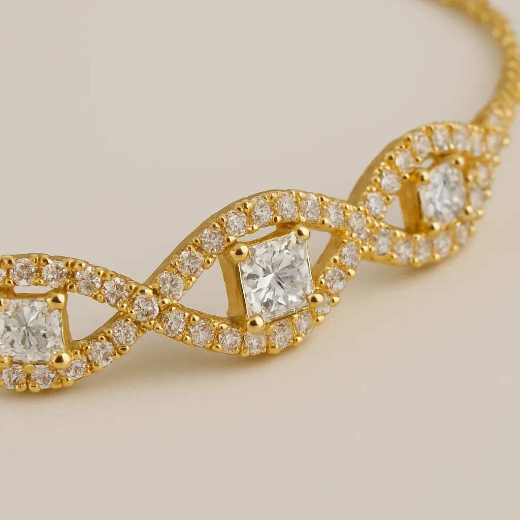 Infinity Gold Bracelet with Sparkling Crystals | Elegant Statement Jewelry