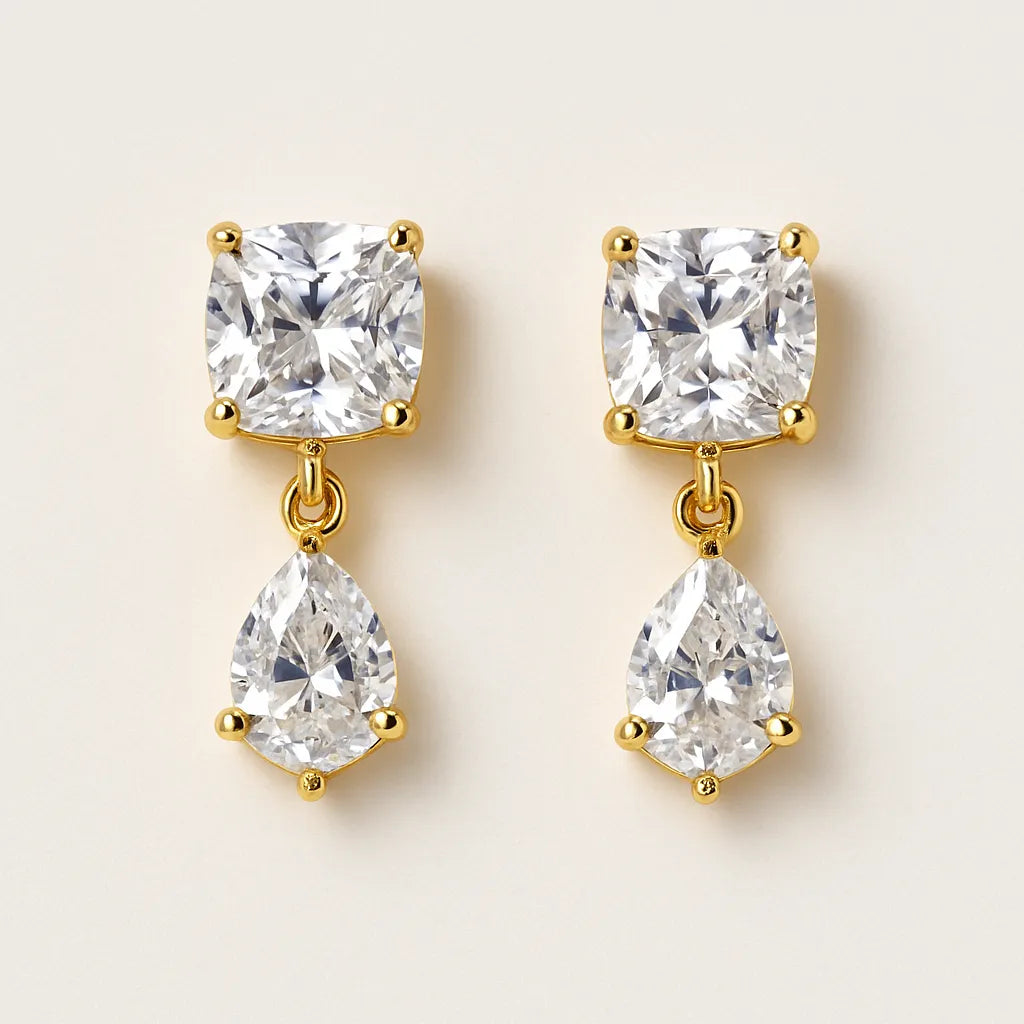 Nayana Dainty Gold Drop Earrings - Everray.in