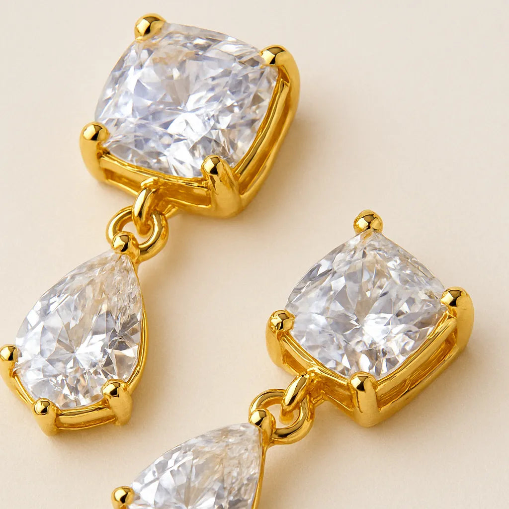 Nayana Dainty Gold Drop Earrings - Everray.in