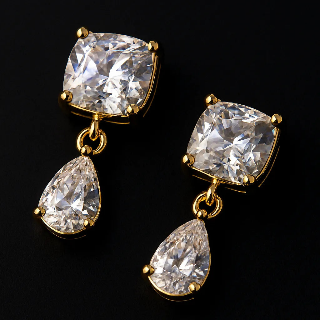 Nayana Dainty Gold Drop Earrings - Everray.in