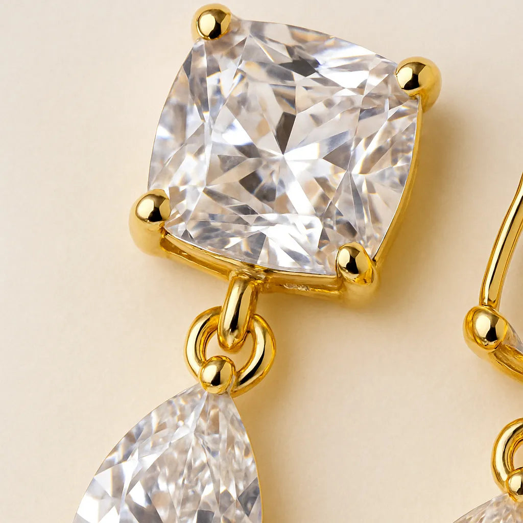 Nayana Dainty Gold Drop Earrings - Everray.in
