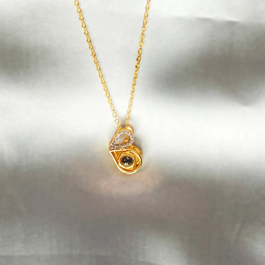 I Love You in 100 Languages – Gold Projection Pendant Necklace