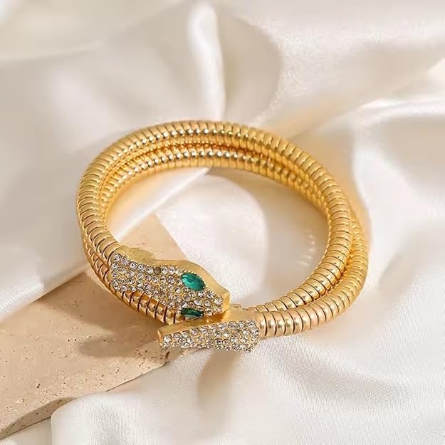 Serpenti wrap-around bracelet- Green