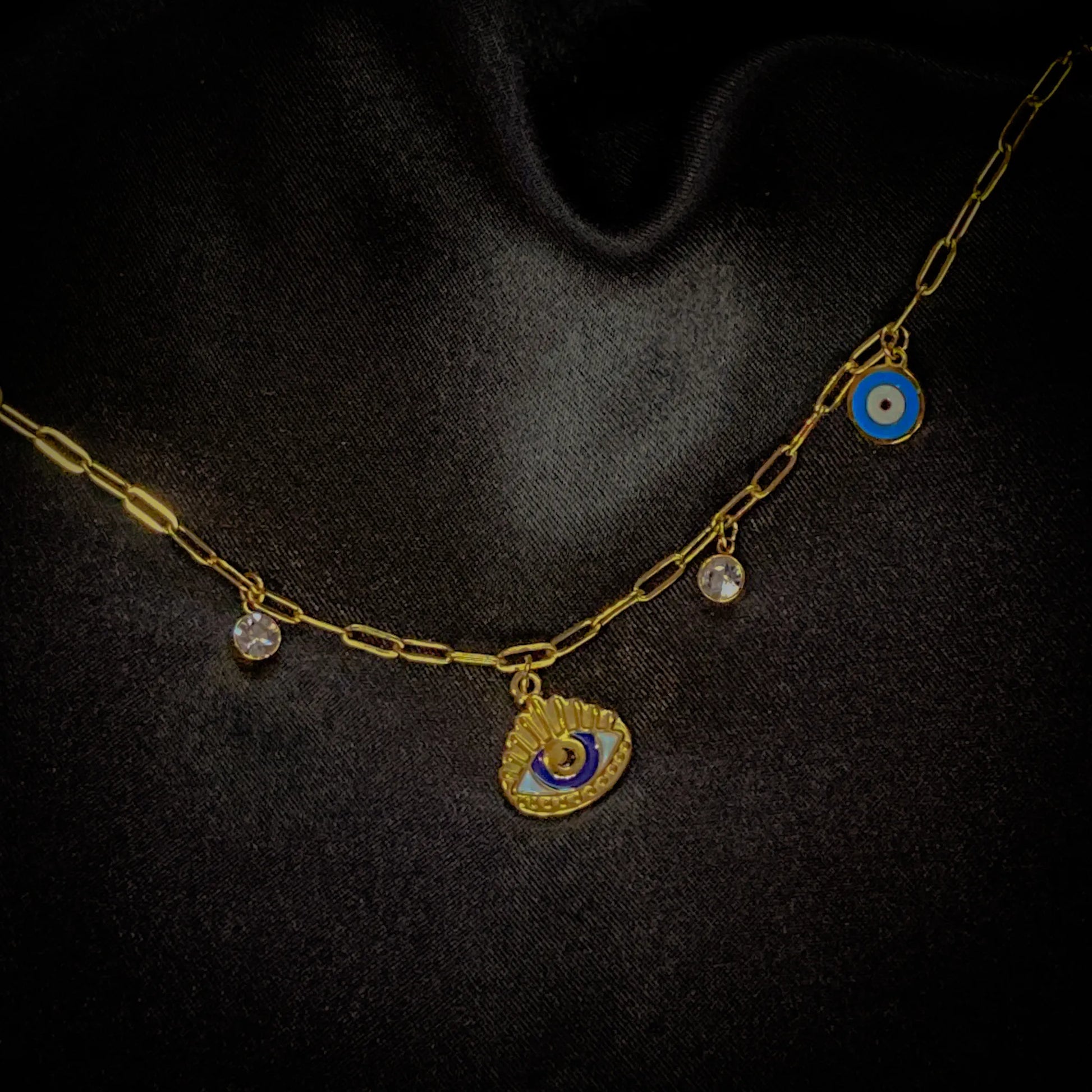 Gold Evil Eye Charm Bracelet
