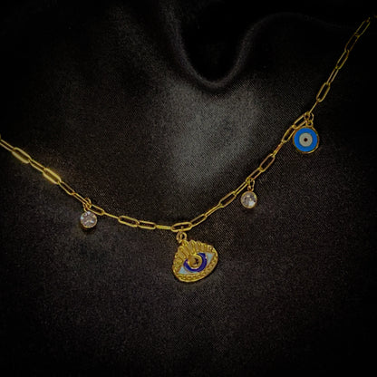 Gold Evil Eye Charm Bracelet