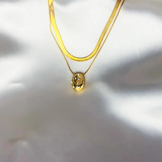 Glow Up Pendant  Double Layered Necklace