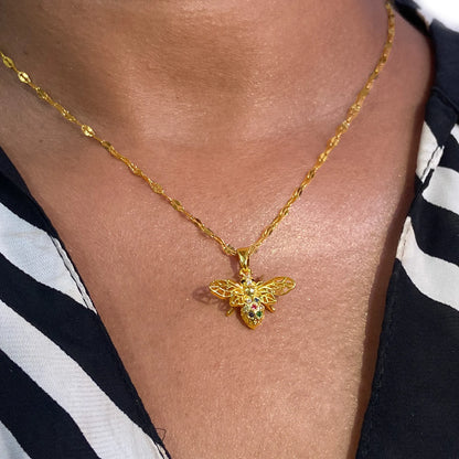 Bee Gold Pendant Necklace