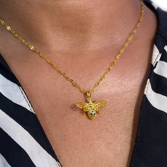 Bee Gold Pendant Necklace