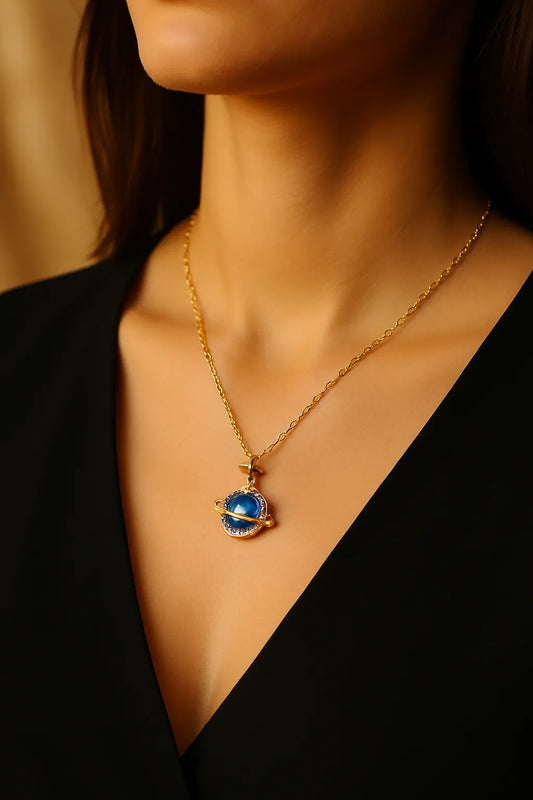Celestial  Halo – Gold Pendant Necklace - Everray.in