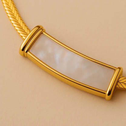 Elegant Gold-Plated Choker with Mother of Pearl Accent - Everray.in