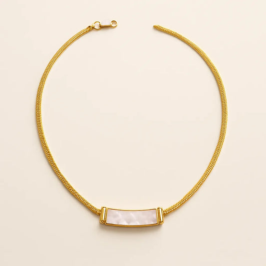 Elegant Gold-Plated Choker with Mother of Pearl Accent - Everray.in