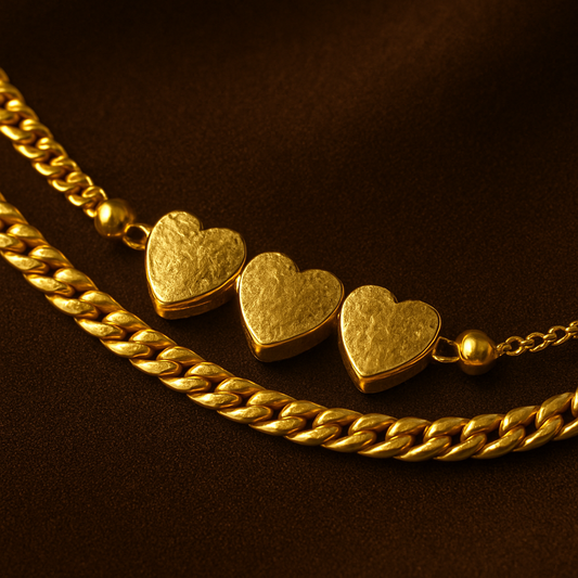 Gold Heart Charm Bracelet