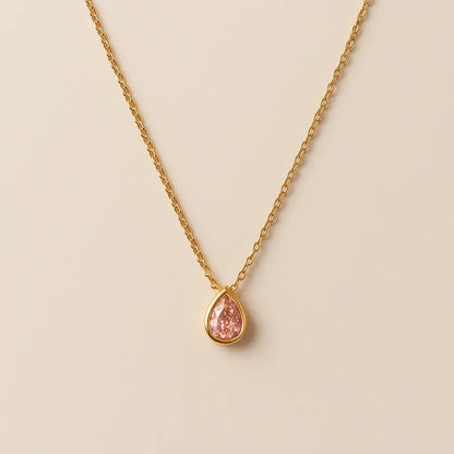 Blush Radiance Teardrop Necklace - Everray.in