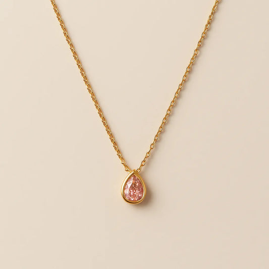 Blush Radiance Teardrop Necklace - Everray.in