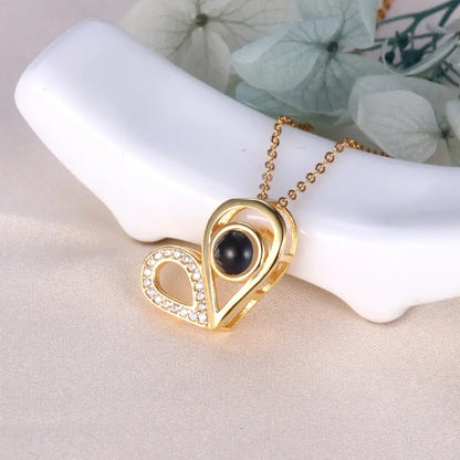 I Love You in 100 Languages – Gold Projection Pendant Necklace