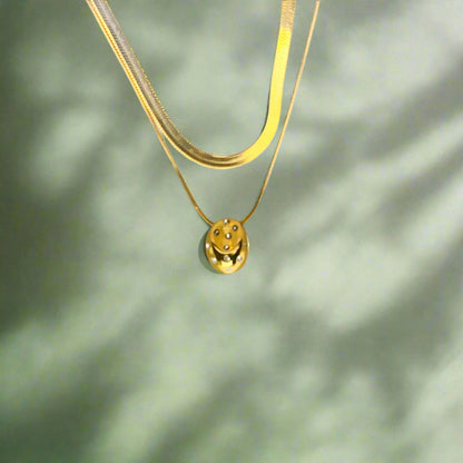 Glow Up Pendant  Double Layered Necklace