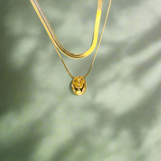 Glow Up Pendant  Double Layered Necklace