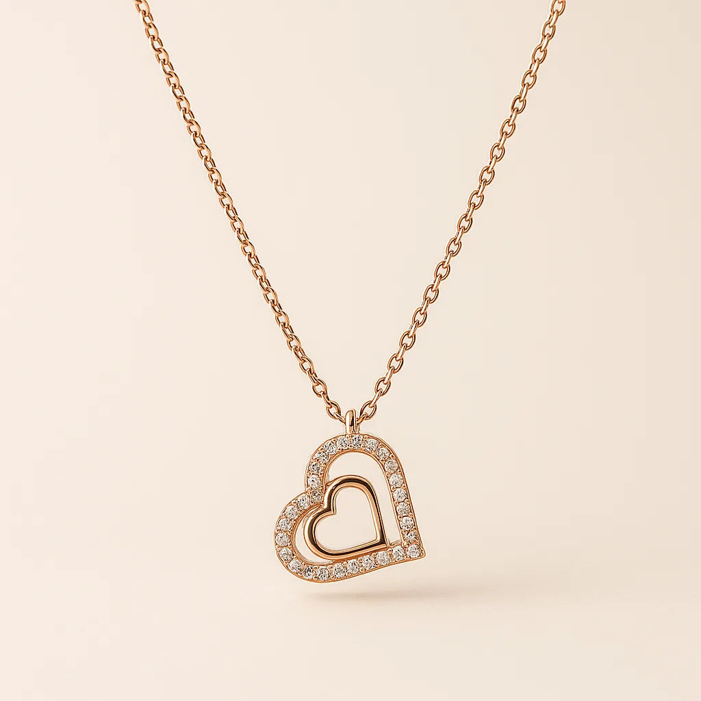 Hridaya Tilt Heart Necklace - Everray.in