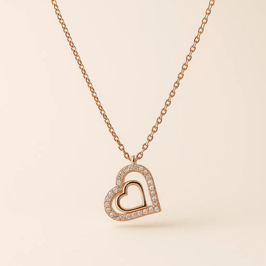 Hridaya Tilt Heart Necklace - Everray.in