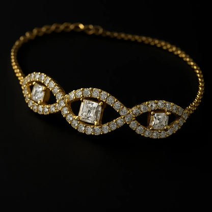 Infinity Gold Bracelet with Sparkling Crystals | Elegant Statement Jewelry