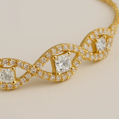 Infinity Gold Bracelet with Sparkling Crystals | Elegant Statement Jewelry
