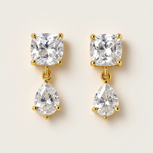 Nayana Dainty Gold Drop Earrings - Everray.in