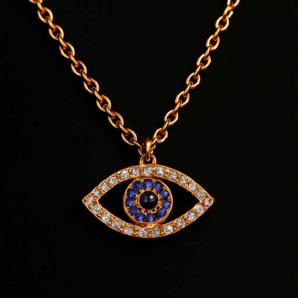 Sapphire Evil-Eye Necklace - Everray.in