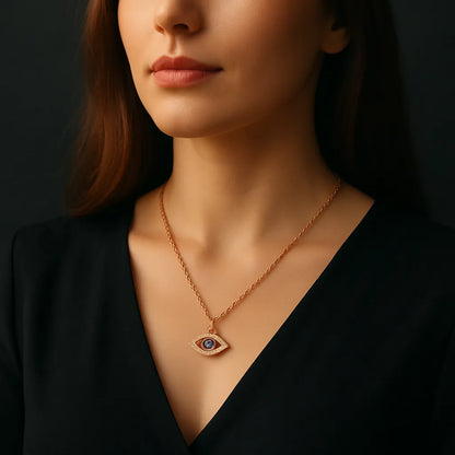 Sapphire Evil-Eye Necklace - Everray.in