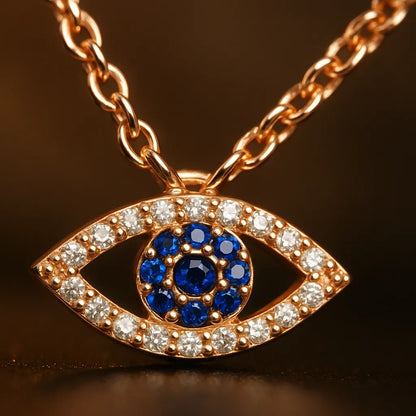 Sapphire Evil-Eye Necklace - Everray.in