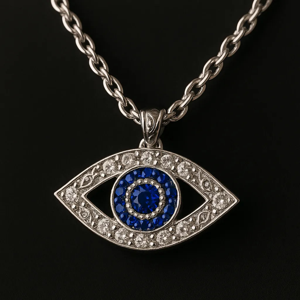 Sapphire Evil-Eye Necklace - Everray.in