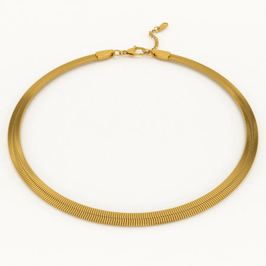 Gold Snake Chain Bracelet by everray on a white background