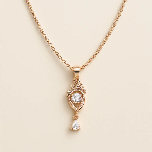 Tejasvi Gold-Toned Paisley Pendant with Sparkling CZ Stones - Everray.in