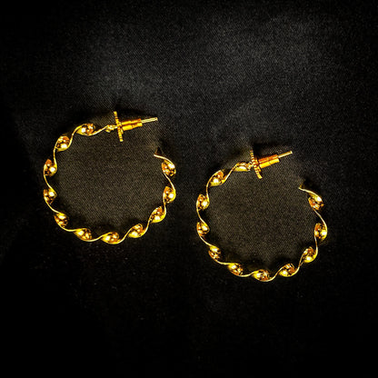 Gold-Plated Twisted Hoop Earrings – Lightweight Daily Wear | Hypoallergenic & Anti-Tarnish